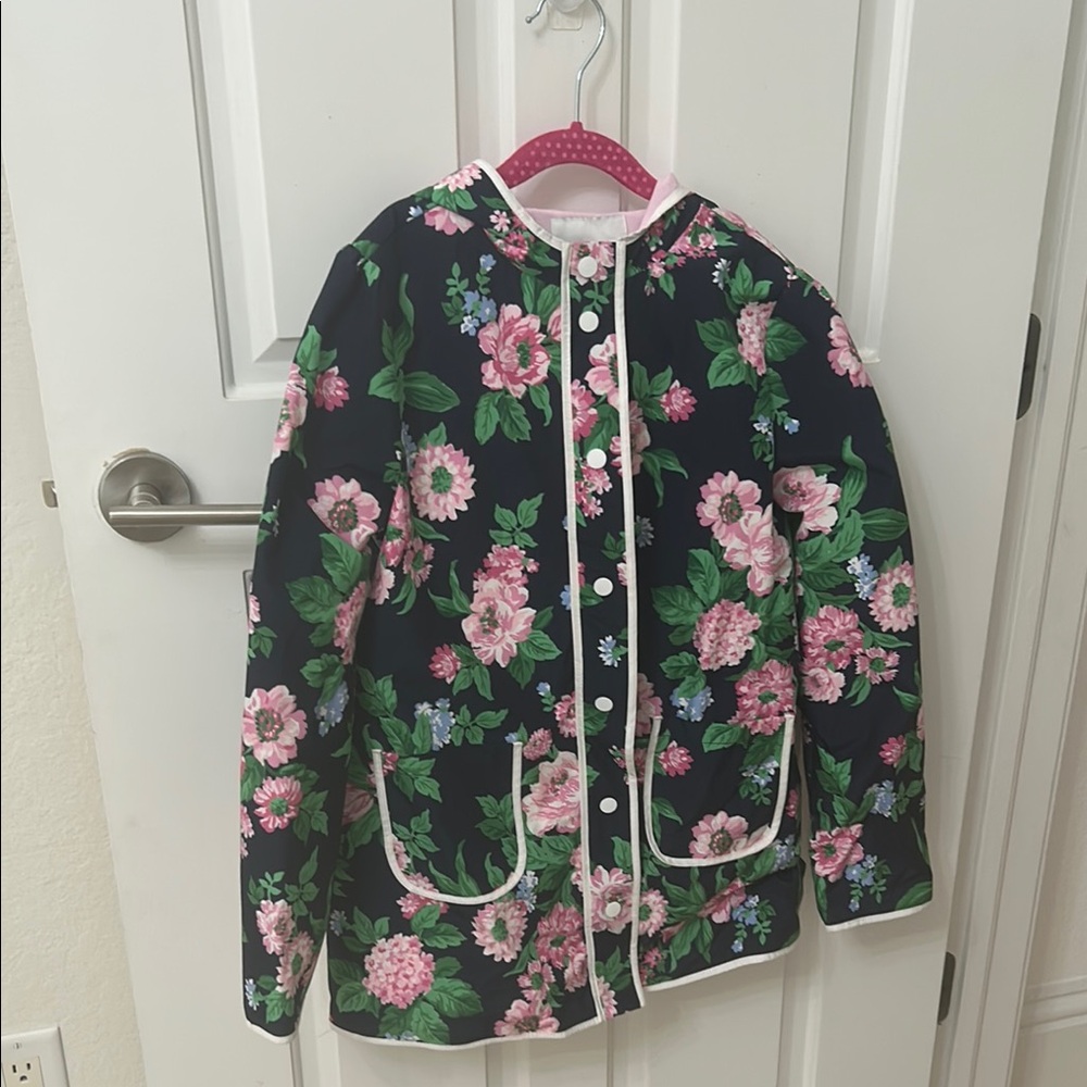Janie and Jack never worn without tags Floral Raincoat - Navy and Pink